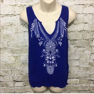 Lilka Anthropologie Floral Embroidered Tank